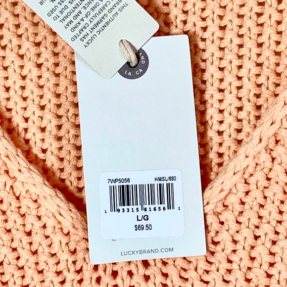 NWT Lucky Brand V-Neck Sweater in Orange Melon. L - Picture 2 of 5